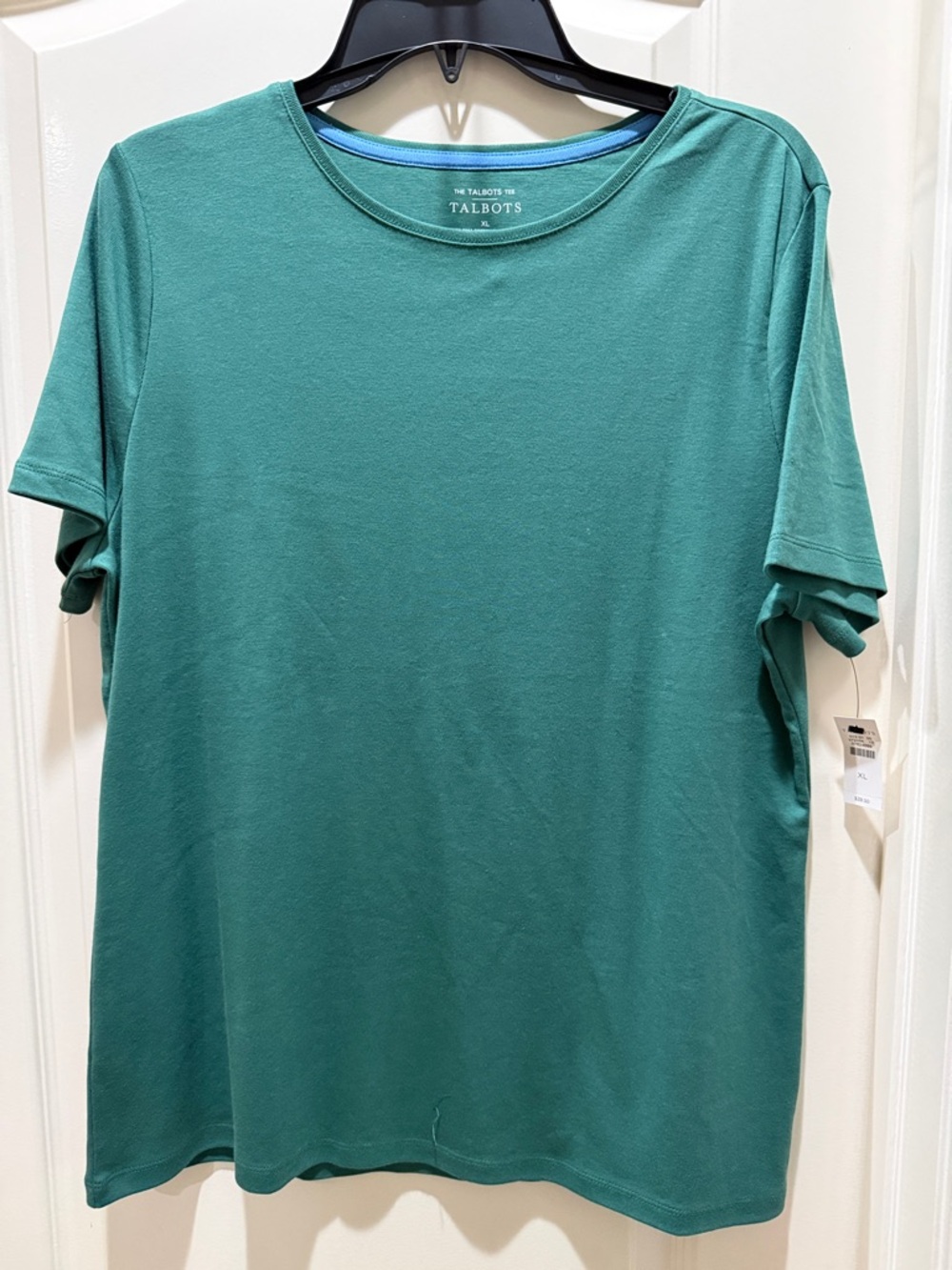 Talbots NWT  Short Sleeve 100% Pima cotton Crewneck Tee Green XL